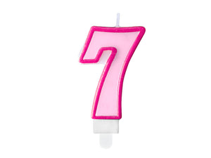 Zahlenkerze 7 rosa 7cm