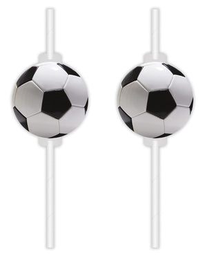 4 Fußball Trinkhalme 22cm