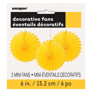 Deko Fächerblume Gelb 15cm 3er Set