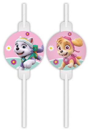 4 Paw Patrol Papier Trinkhalme 22cm