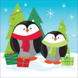 Pinguine im Schnee