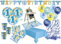 erster Kindergeburtstag Deko hellblaue Geburtstagsdeko Geburtstag Junge 1 