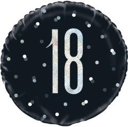 18. Geburtstag Black Dots Glitzer Schwarz