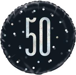 50. Geburtstag Black Dots Glitzer Schwarz