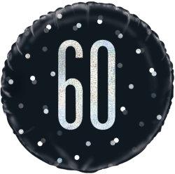 60. Geburtstag Black Dots Glitzer Schwarz