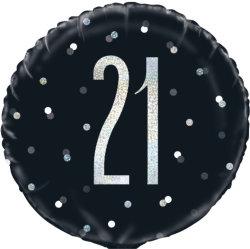 21. Geburtstag Black Dots Glitzer Schwarz