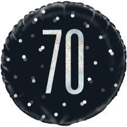 70. Geburtstag Black Dots Glitzer Schwarz