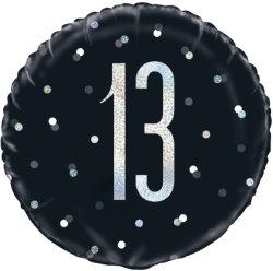 13. Geburtstag Black Dots Glitzer Schwarz