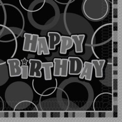 Happy Birthday Glitzer Schwarz