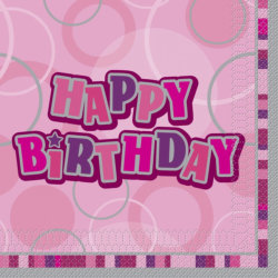 Happy Birthday Glitzer Pink