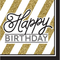 Happy Birthday Black and Gold