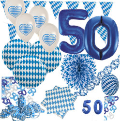 50. Geburtstag Bayrisch Blau und Weiß
