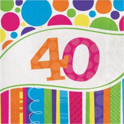 40. Geburtstag bunte Streifen und Punkte