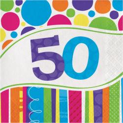 50. Geburtstag bunte Streifen und Punkte
