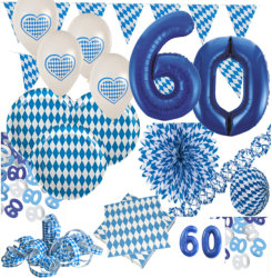 60. Geburtstag Bayrisch Blau und Weiß