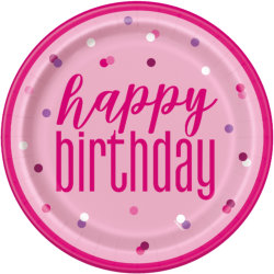 Happy Birthday Pink Dots Glitzer