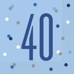 40. Geburtstag Blue Dots Glitzer