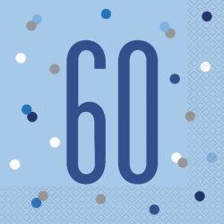 60. Geburtstag Blue Dots Glitzer