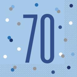70. Geburtstag Blue Dots Glitzer