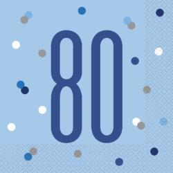 80. Geburtstag Blue Dots Glitzer