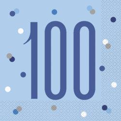100. Geburtstag Blue Dots Glitzer