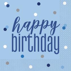 Happy Birthday Blue Dots Glitzer