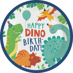 für Dino Mottoparty oder Kindergeburtstag 8 Dinosaurier Partyteller